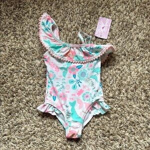 Tommy Bahama Pink and Blue Ocean friends One Piece Swimsuit
